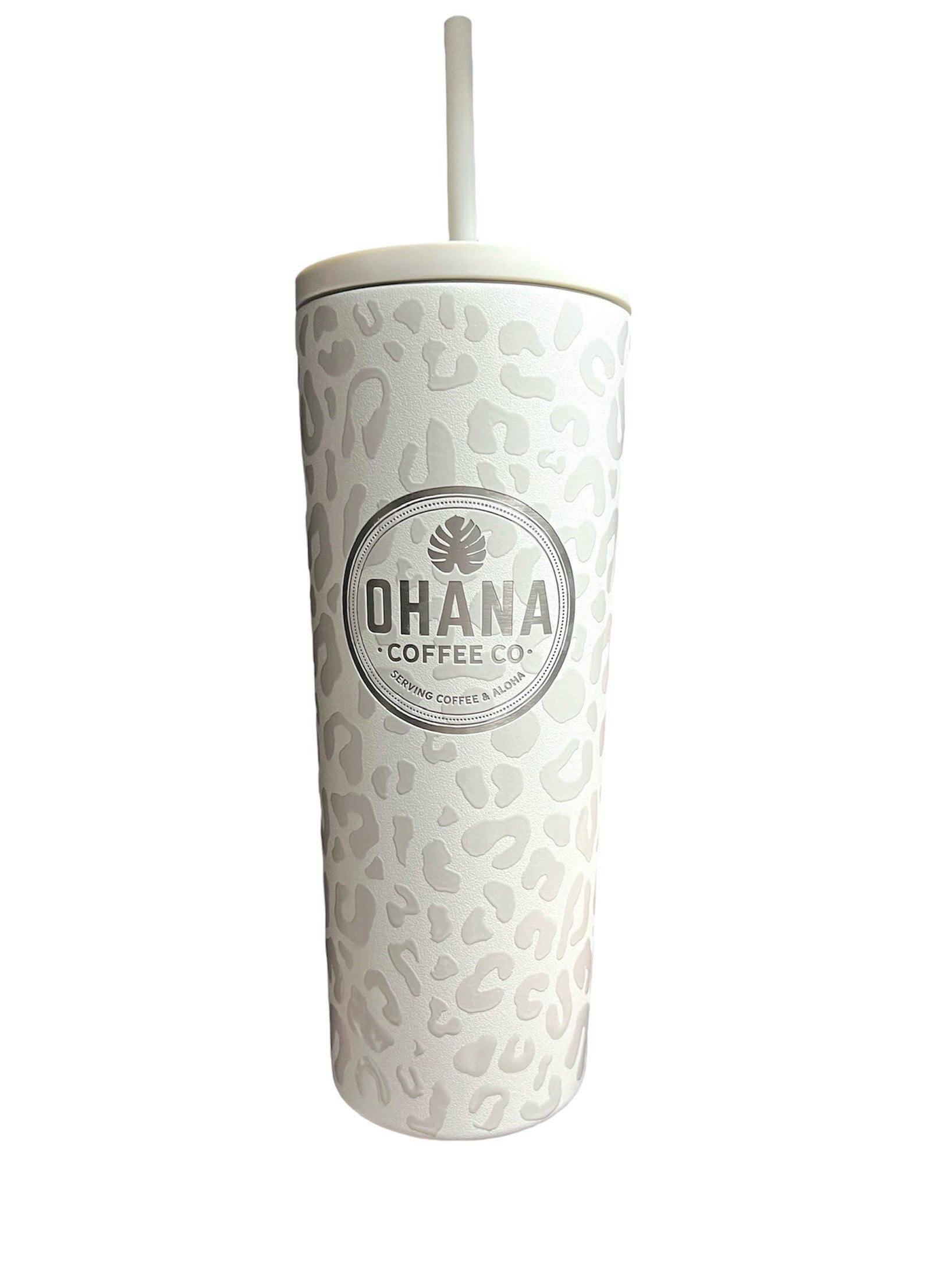 Classic Tumbler | Cream Leopard | 24oz | Ohana Coffee Co.